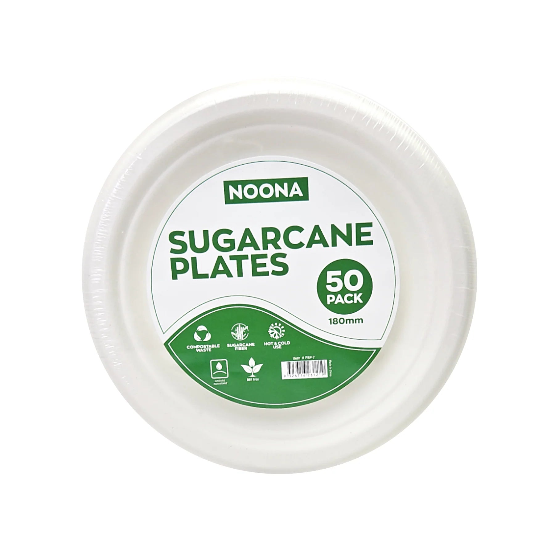 Biodegradable SUGAR CANE PLATE Round 7" - 50PK