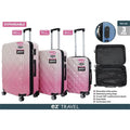 Dual Colour Pink and White Expandable Luggage Set of 3