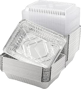 Foil Tray Medium with Clear Lid - 50 Pack